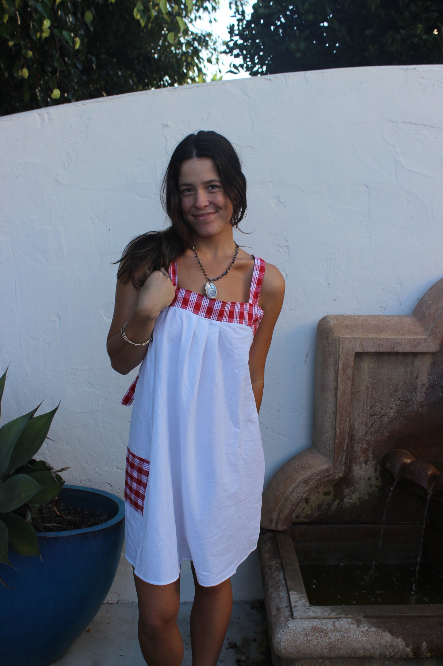 Palaka Buckle Dress in Red