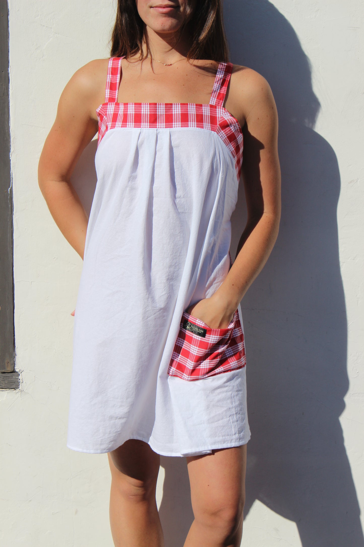 Palaka Buckle Dress in Red