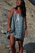 LUXE Green Palaka Mini Dress
