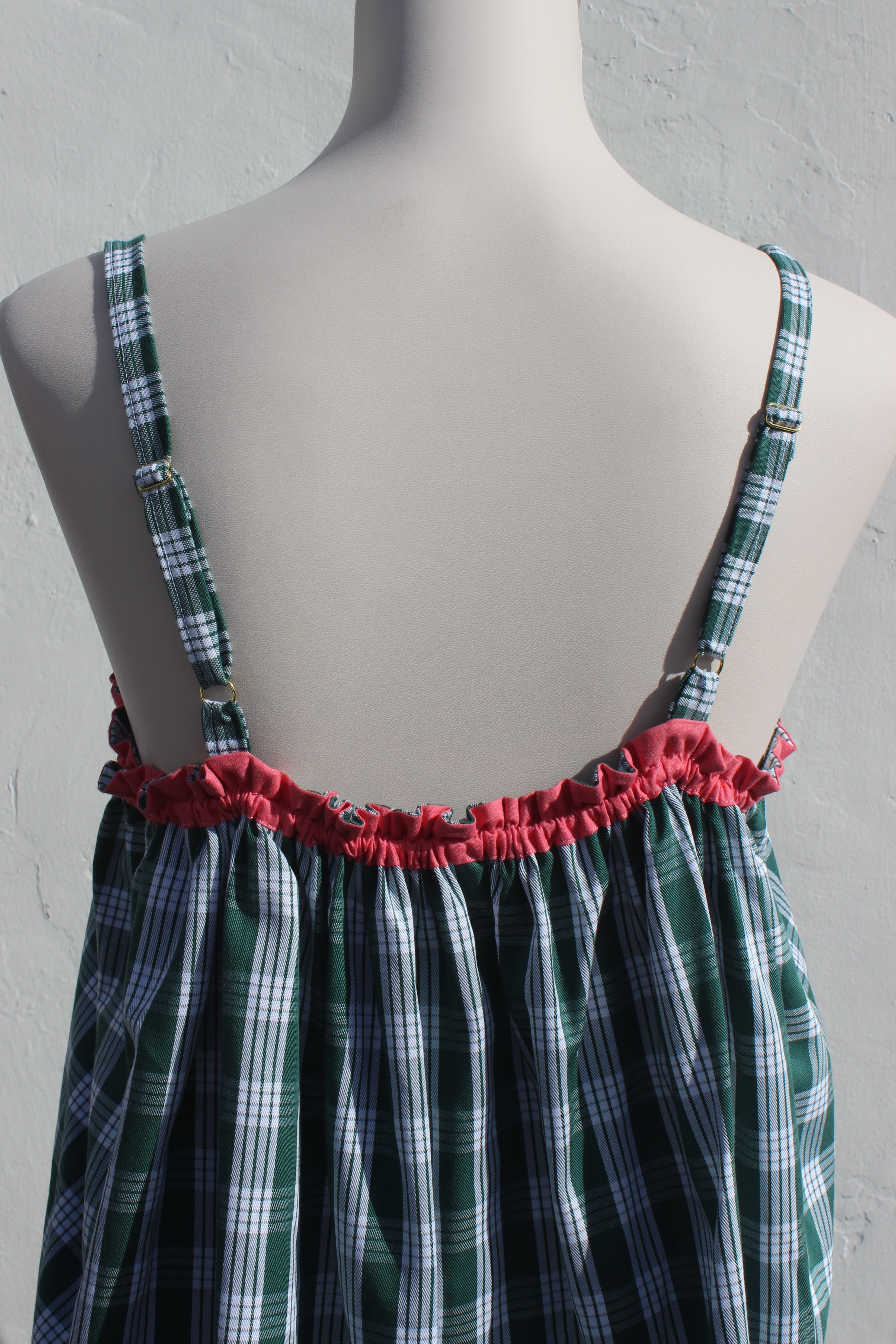 LUXE Green Palaka Mini Dress