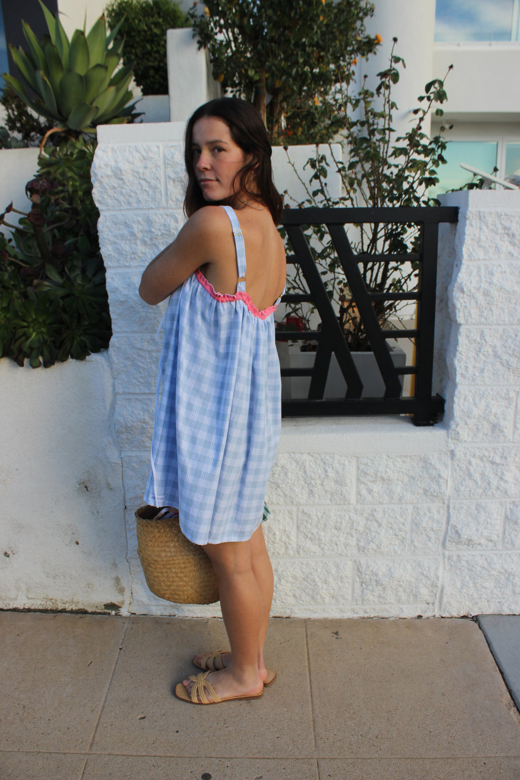 LUXE Sky Palaka Mini Dress