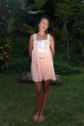 LUXE Orange Cream Palaka Mini Dress