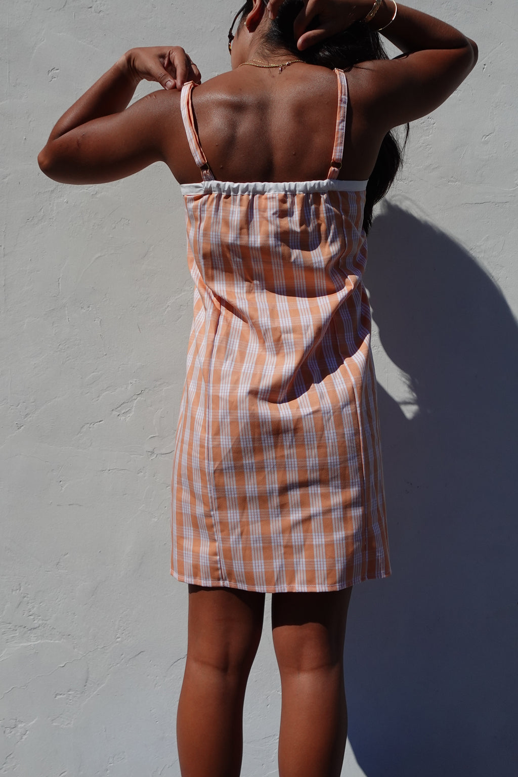 LUXE Orange Cream Palaka Mini Dress