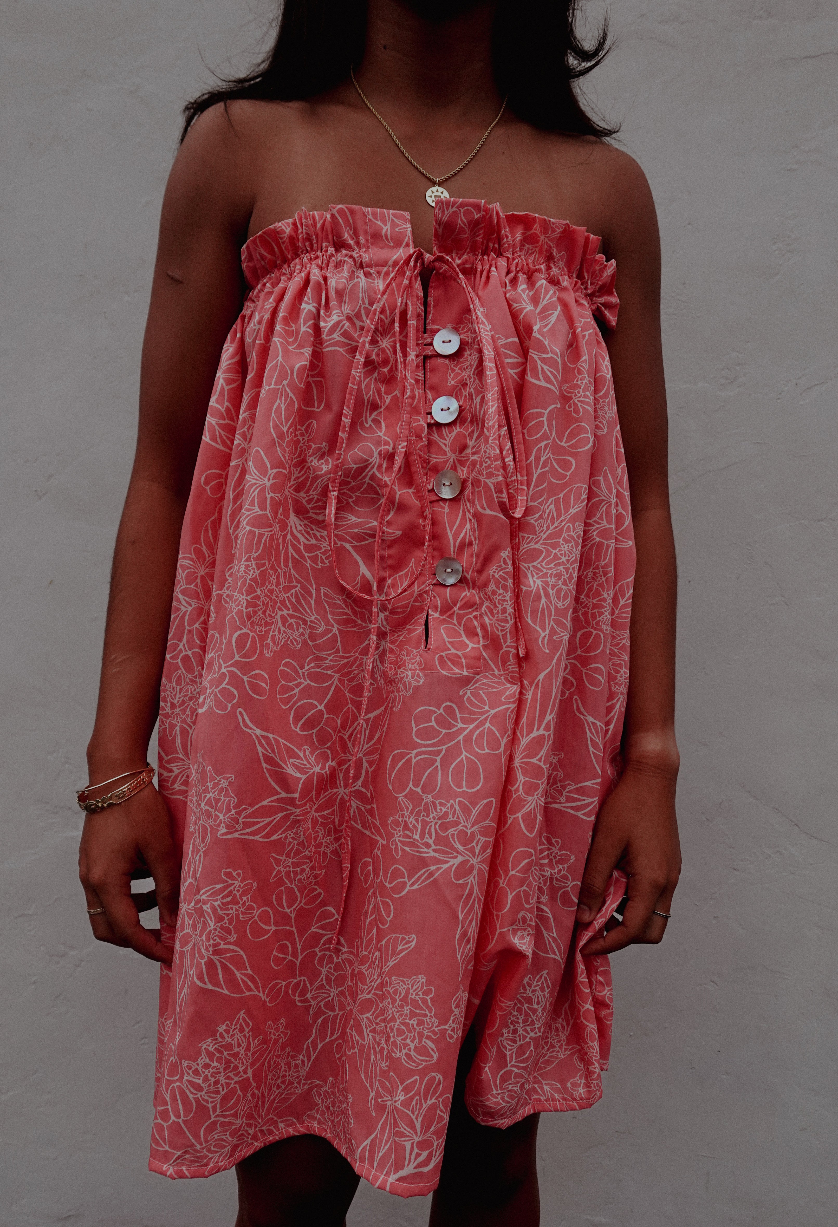 Gabby Mini Dress in Pink Flora