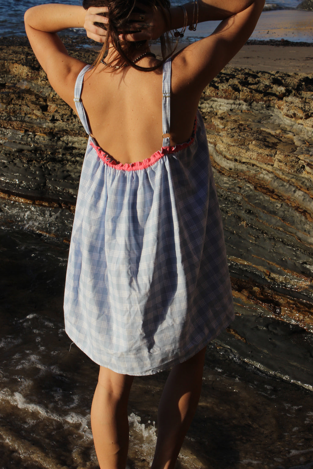 LUXE Sky Palaka Mini Dress