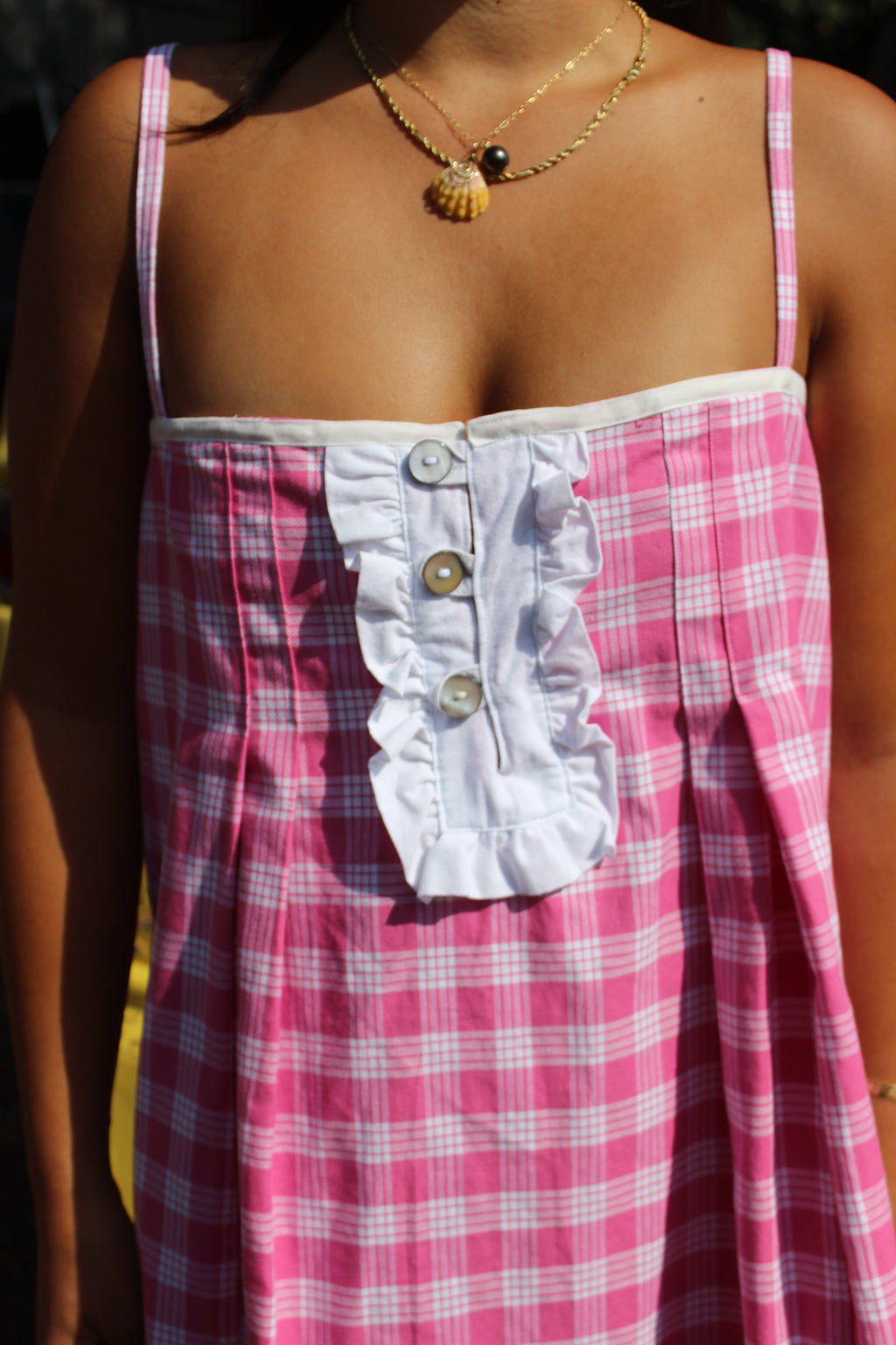 LUXE Pink Palaka Mini Dress