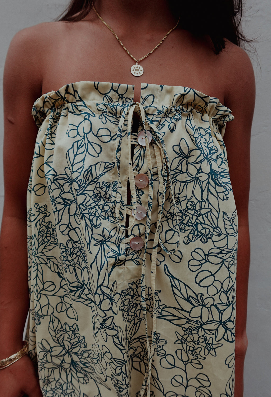 Gabby Mini Dress in Yellow Flora