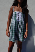 LUXE Green Palaka Mini Dress