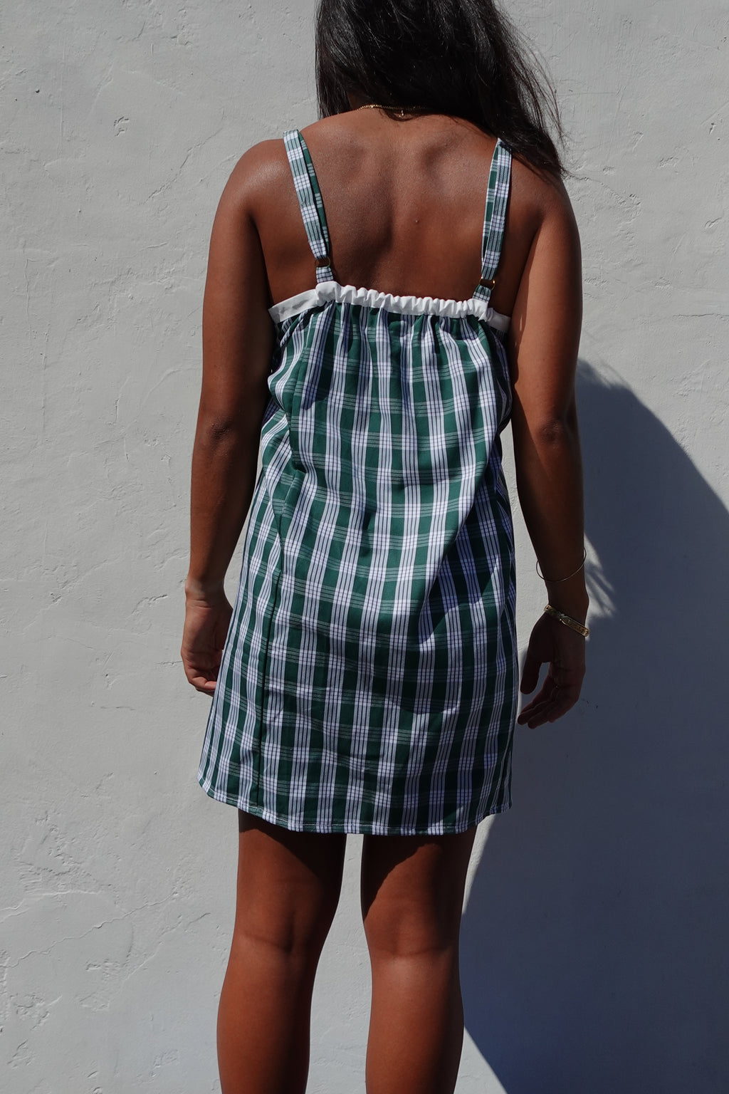 LUXE Green Palaka Mini Dress
