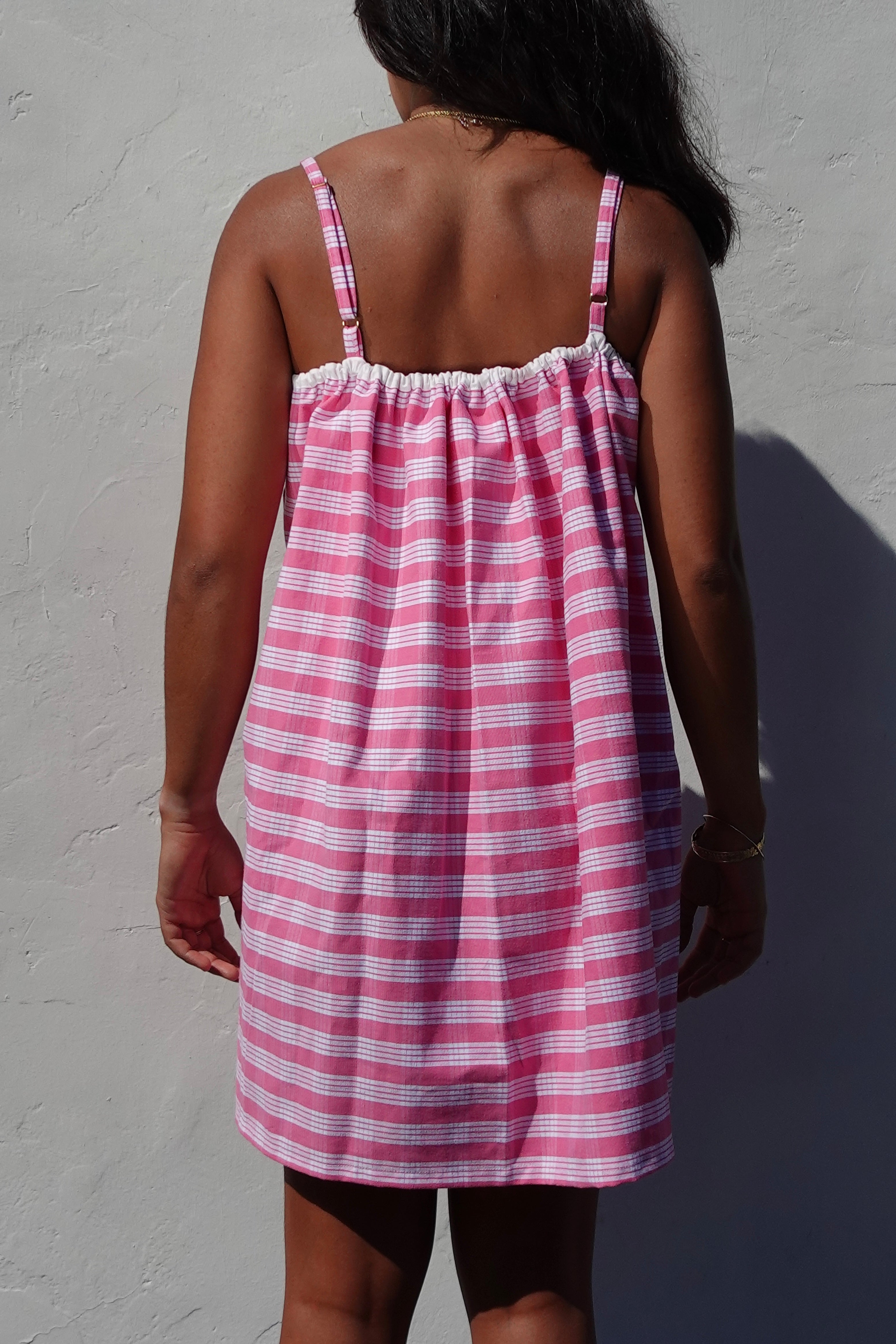 LUXE Pink Palaka Mini Dress
