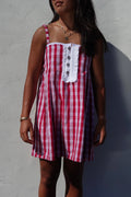 LUXE Wine Palaka Mini Dress