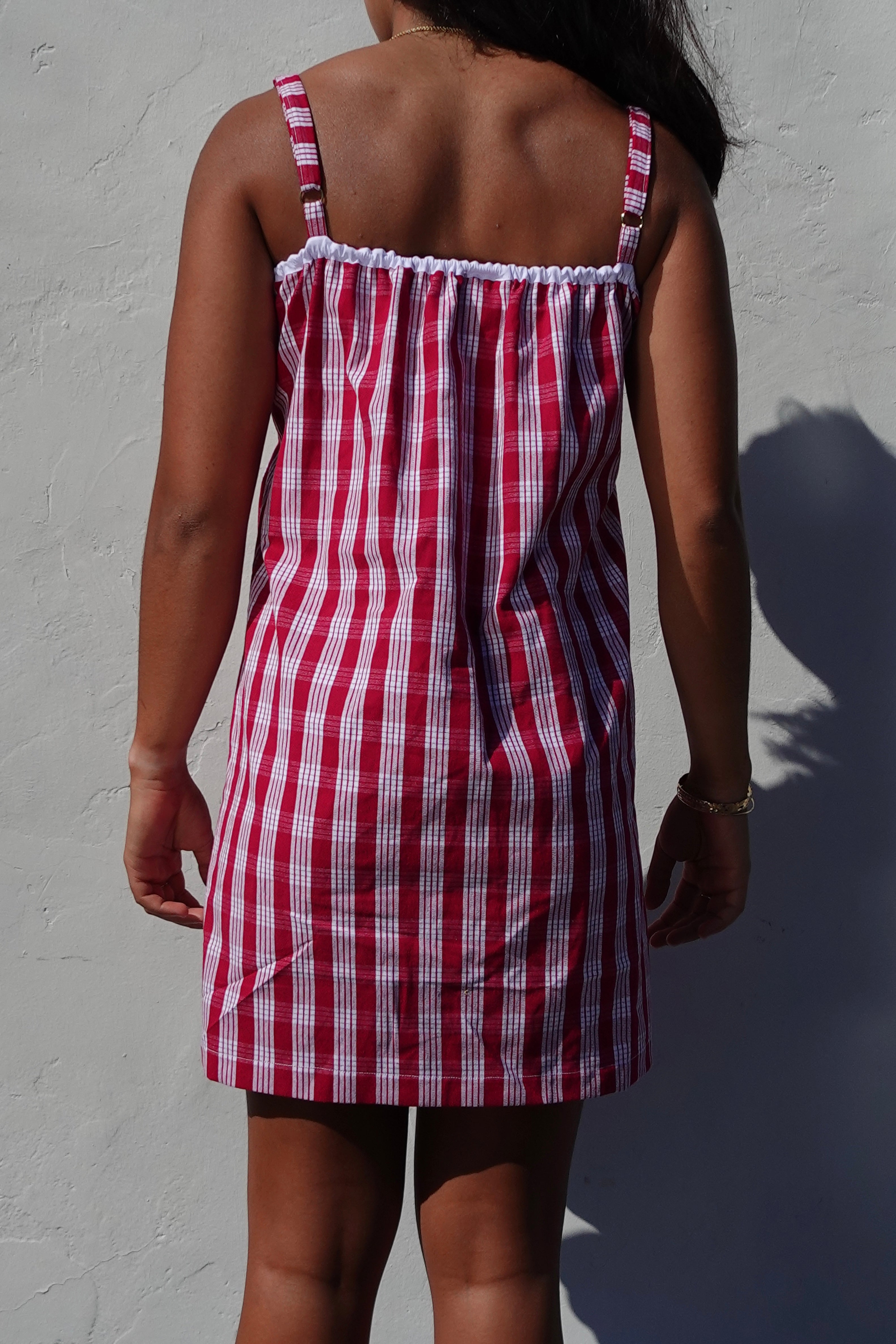 LUXE Wine Palaka Mini Dress