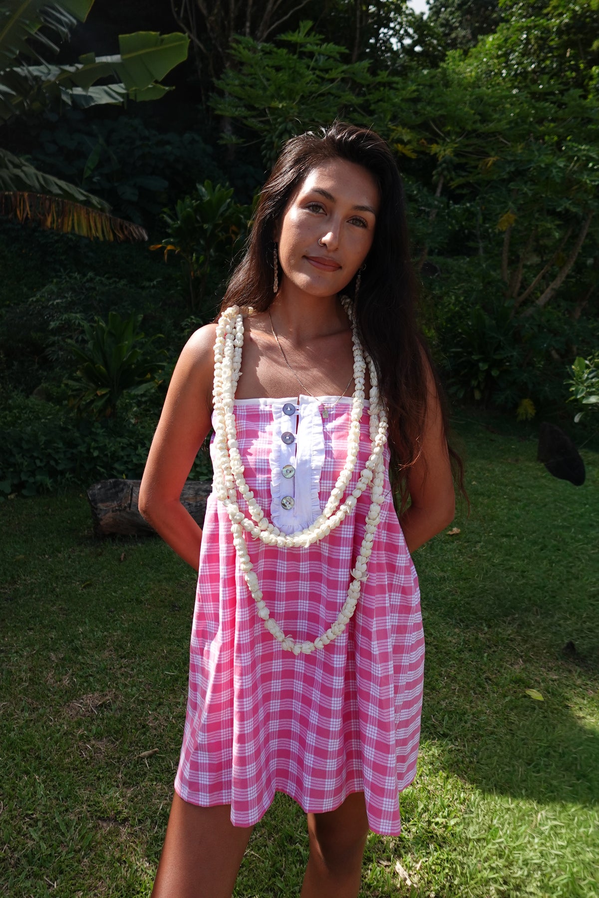 LUXE Pink Palaka Mini Dress