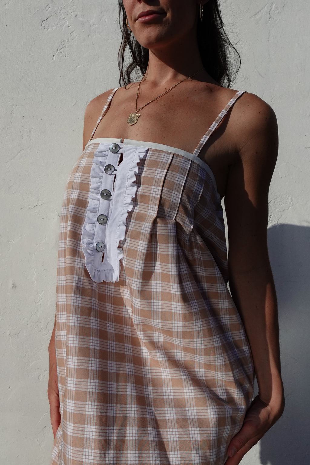 LUXE Beige Palaka Maxi