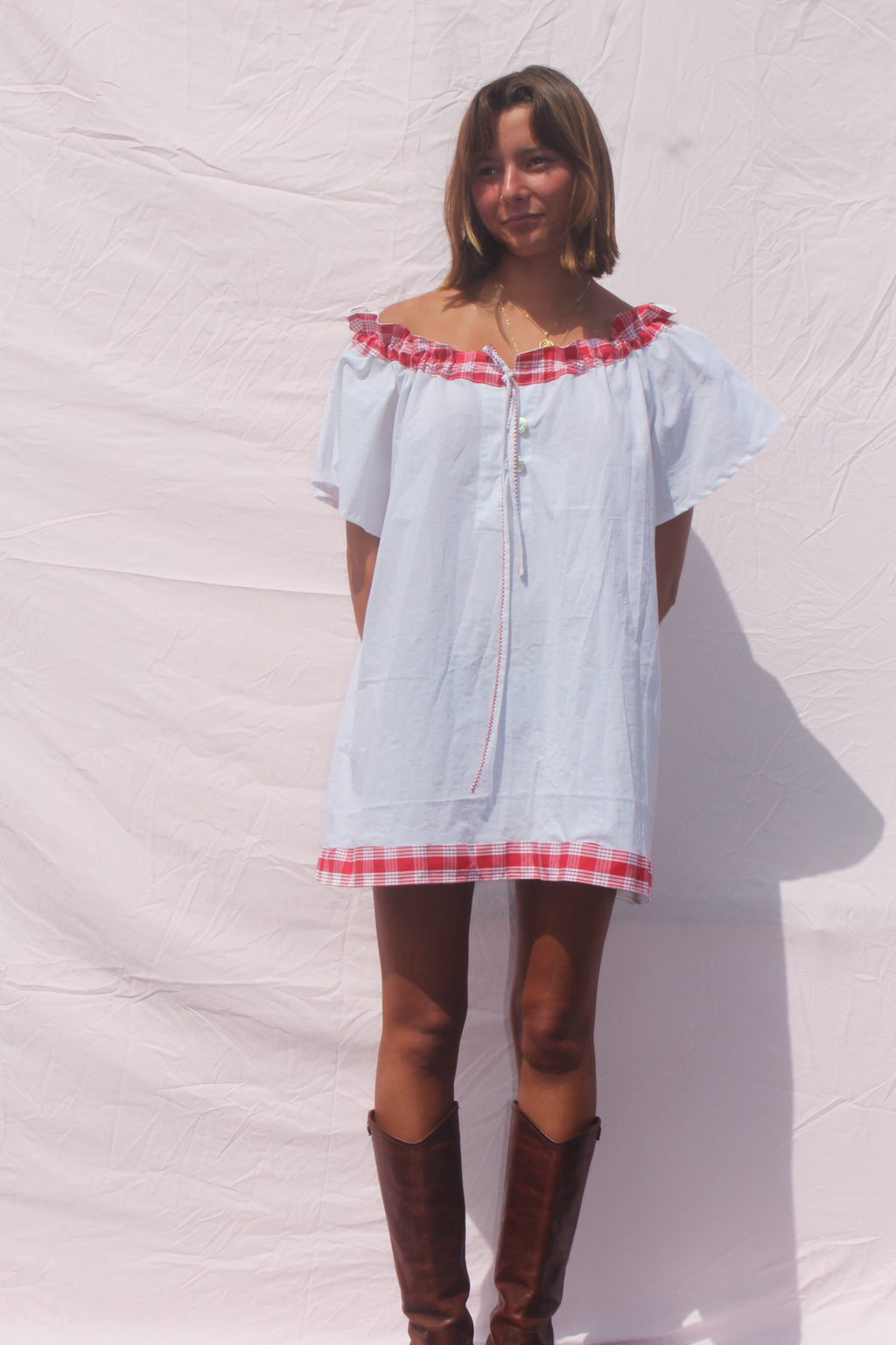 Palaka + Buttons Dress