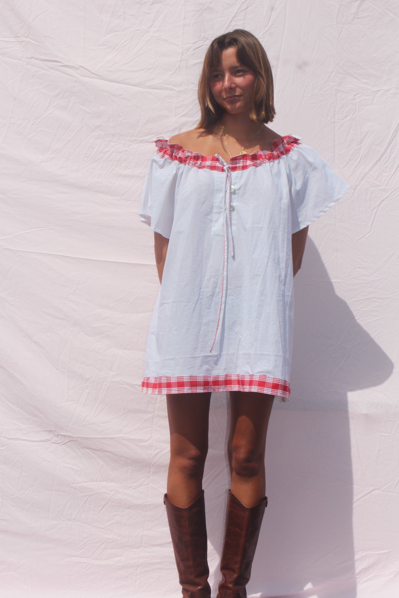 Palaka + Buttons Dress