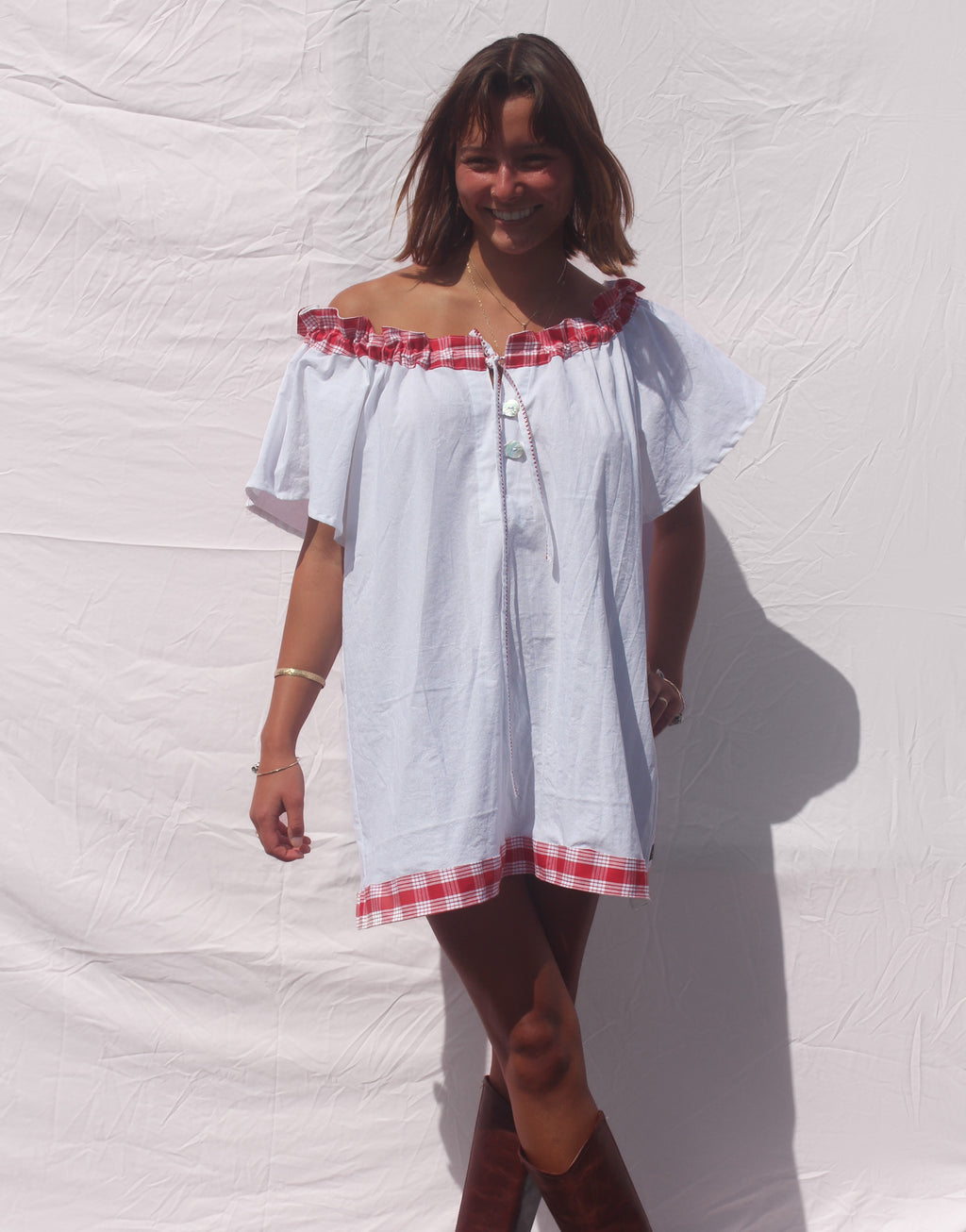 Palaka + Buttons Dress