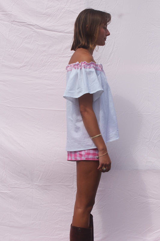 Pink Palaka Blouse