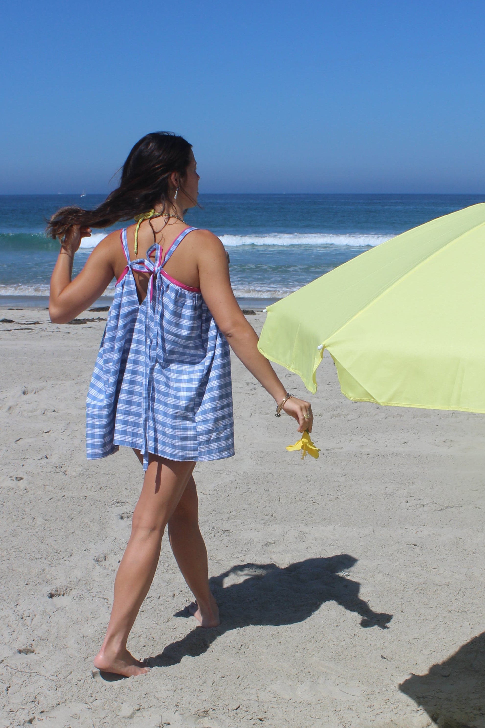 Blue Palaka Mini Dress