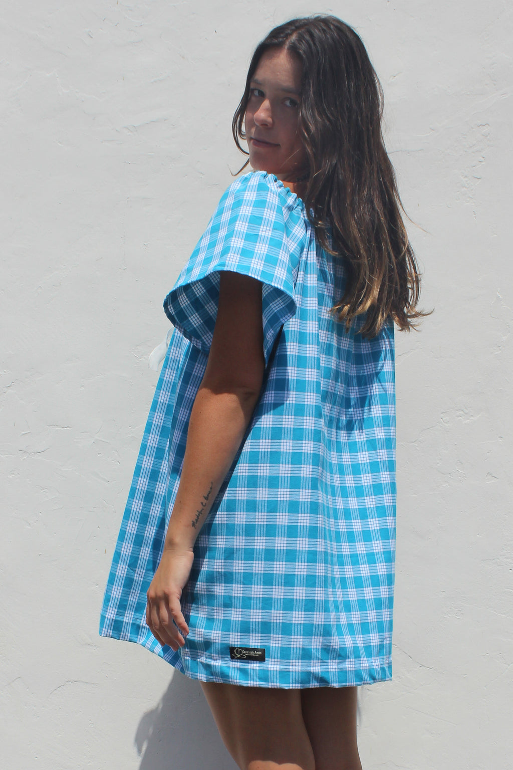 Palaka + Buttons Dress in Blue