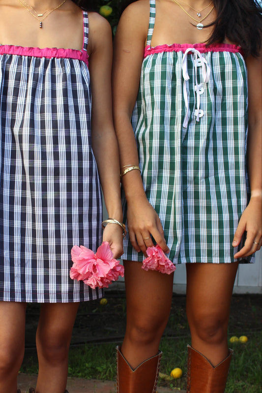 Green Palaka Mini Dress