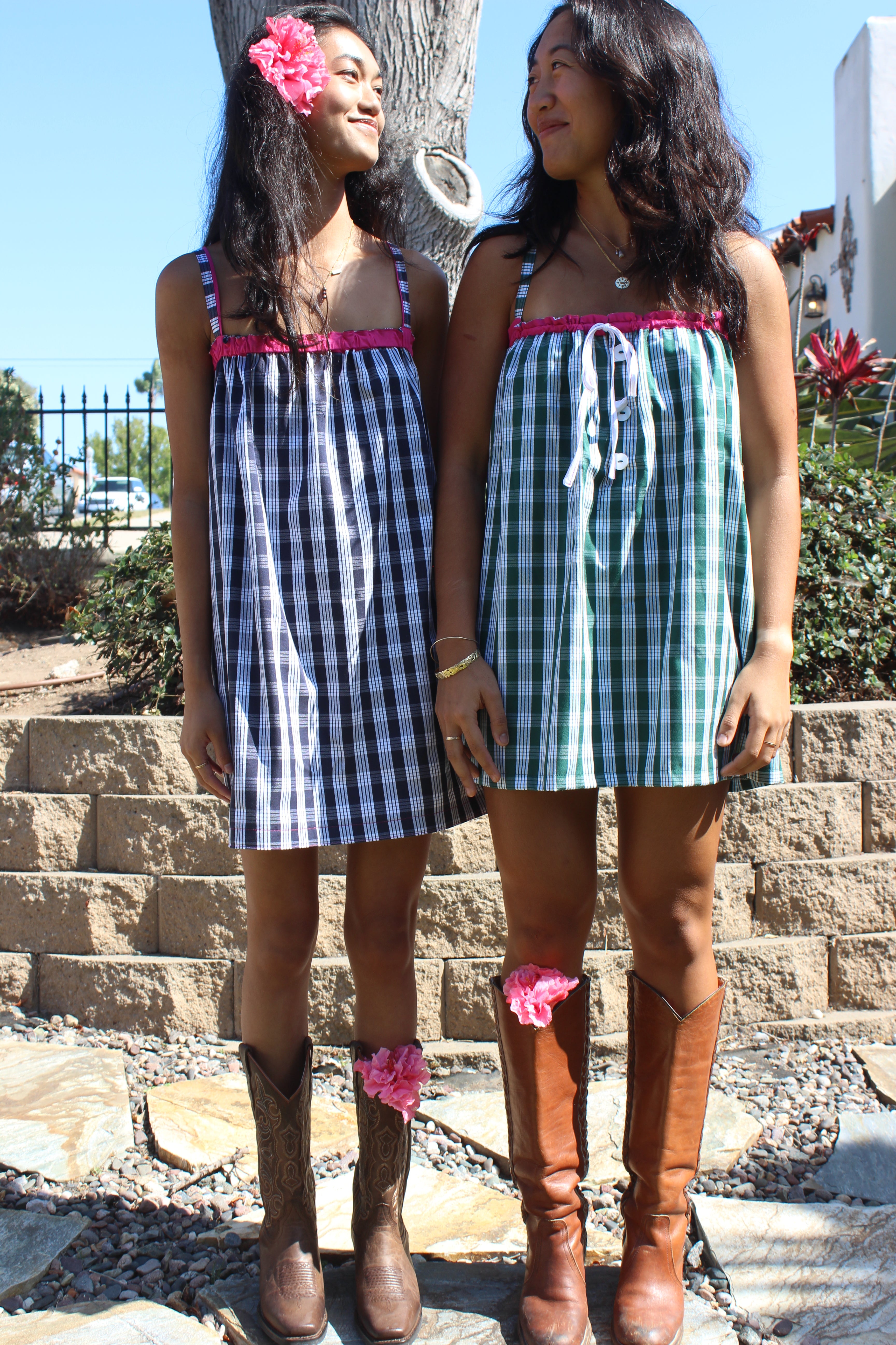 Green Palaka Mini Dress