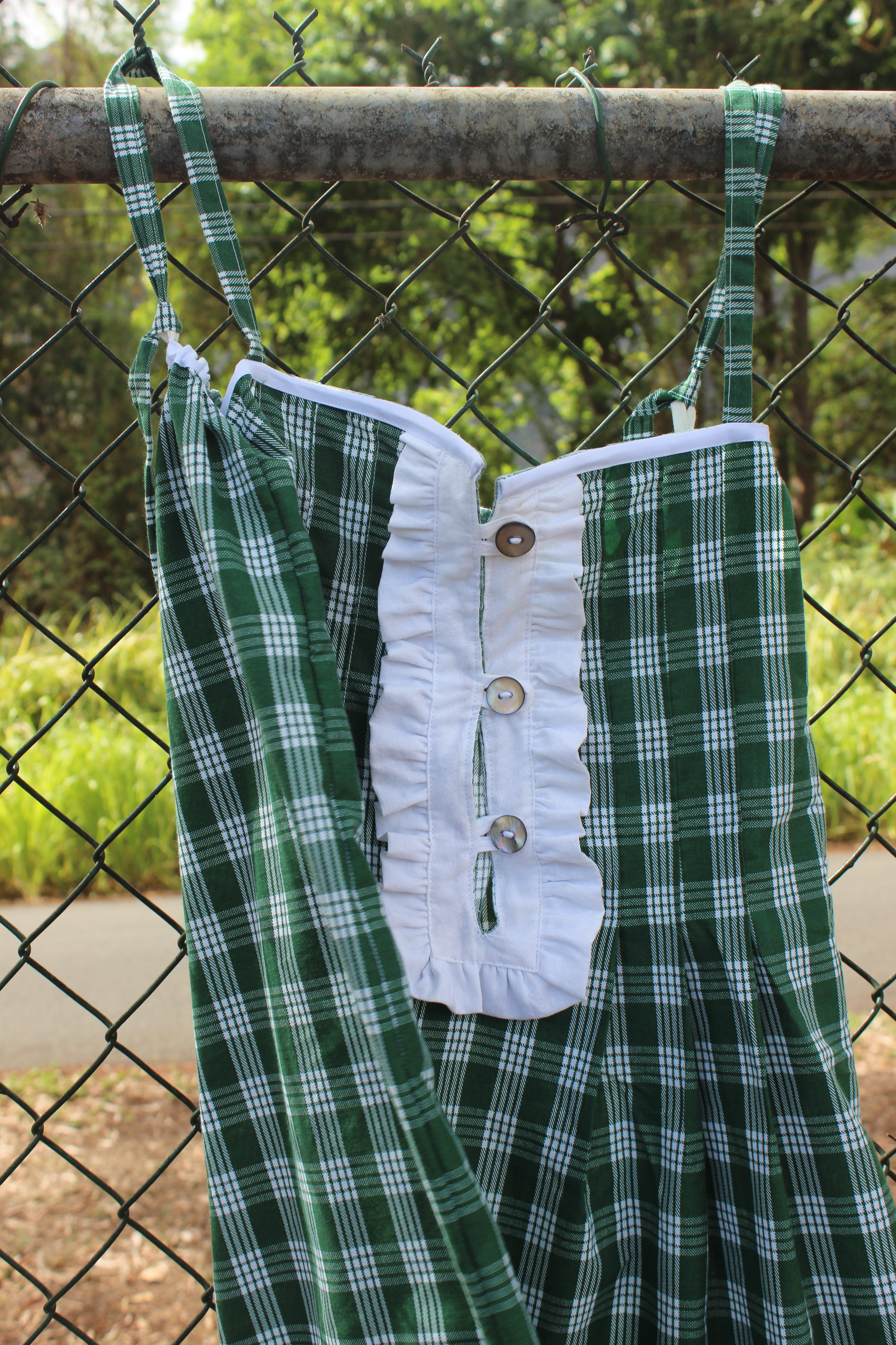 Green Palaka Ruffle Dress