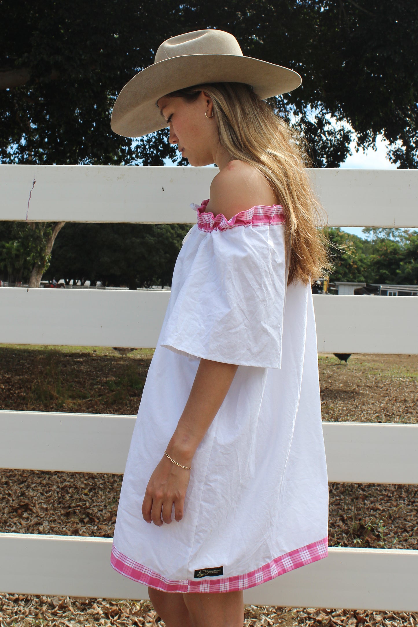Pink Palaka + Buttons Dress