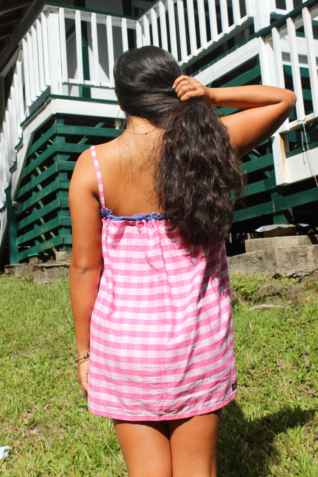 Pink Palaka Mini Dress