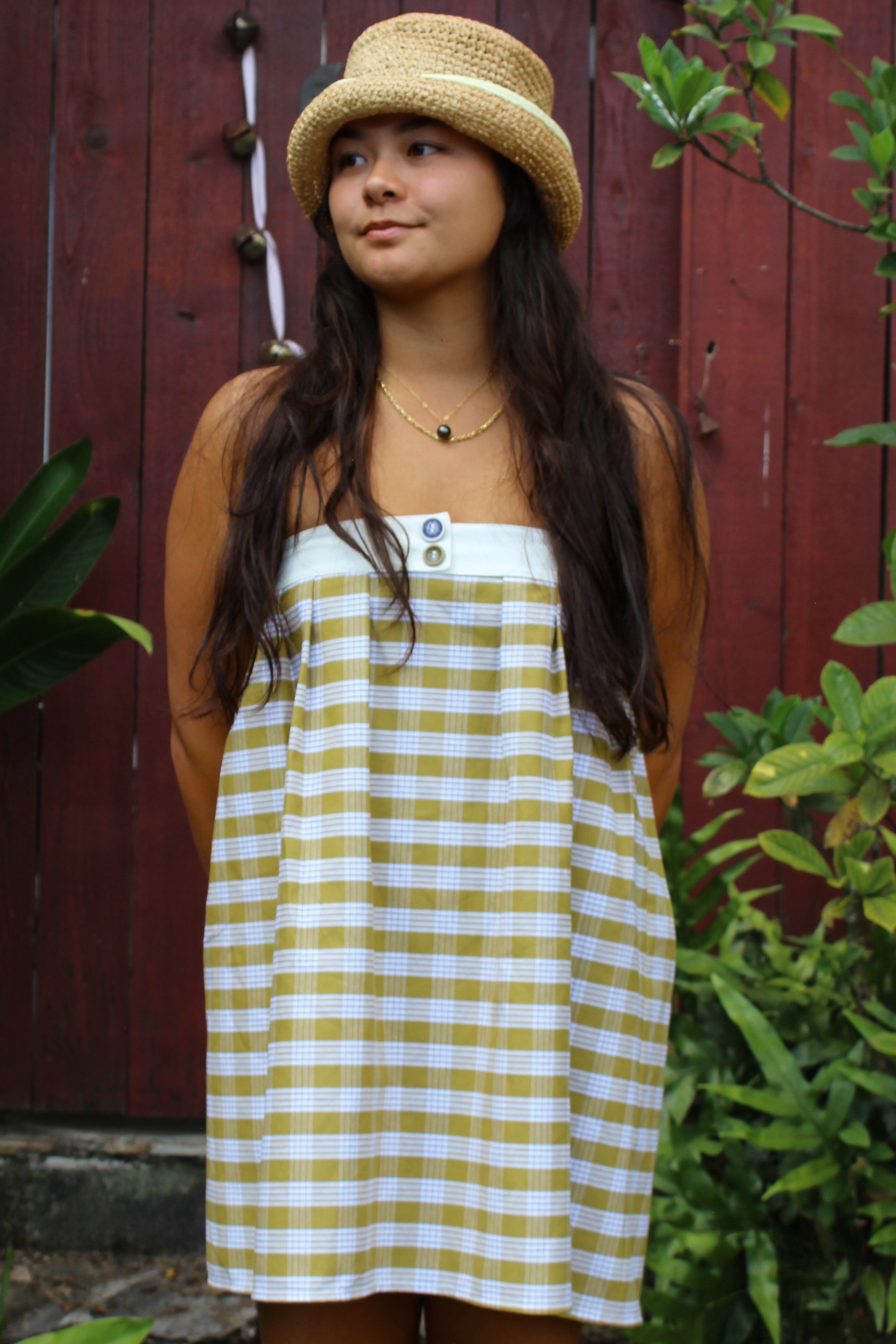 Crazy Buttons Palaka Mini Dress