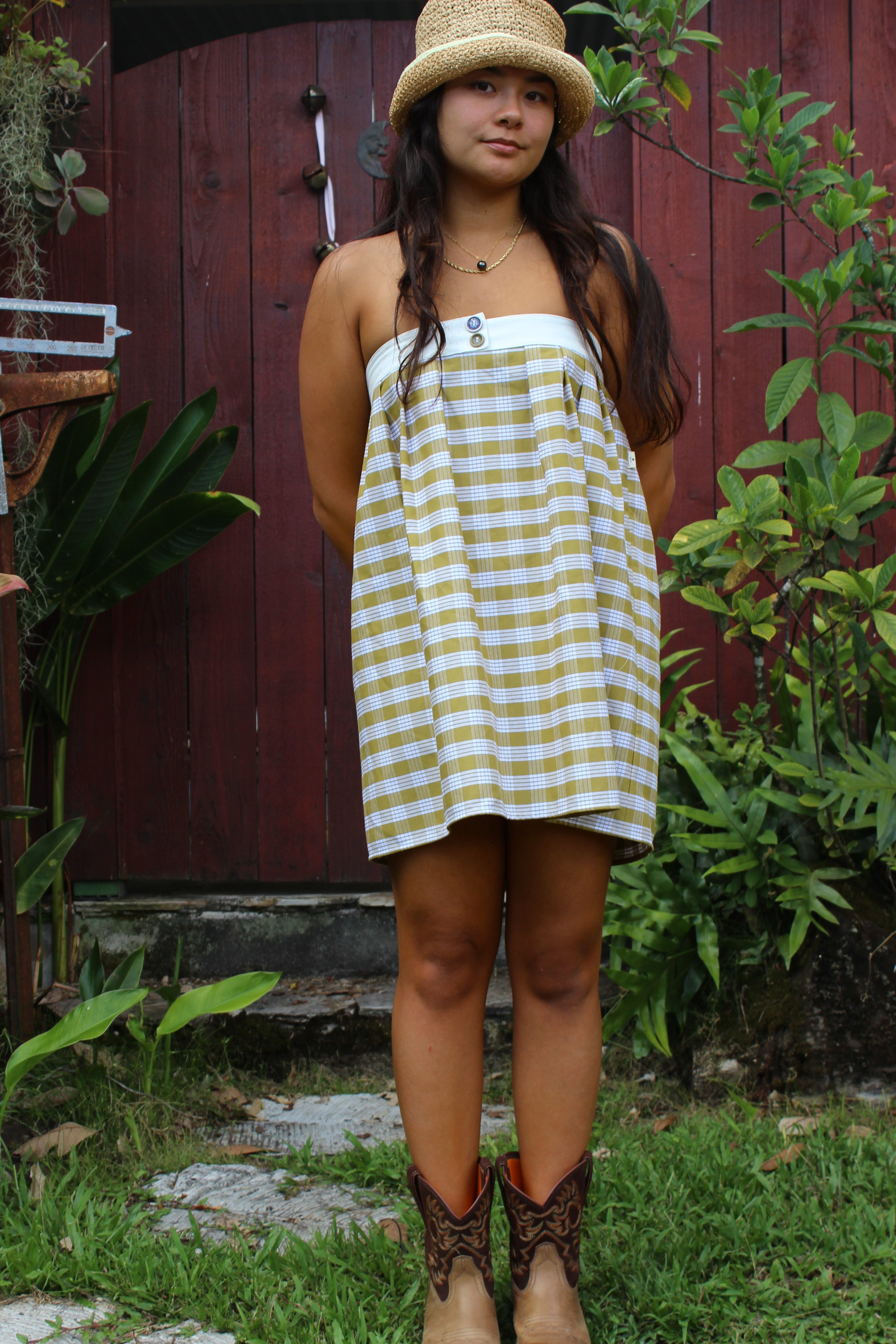 Crazy Buttons Palaka Mini Dress