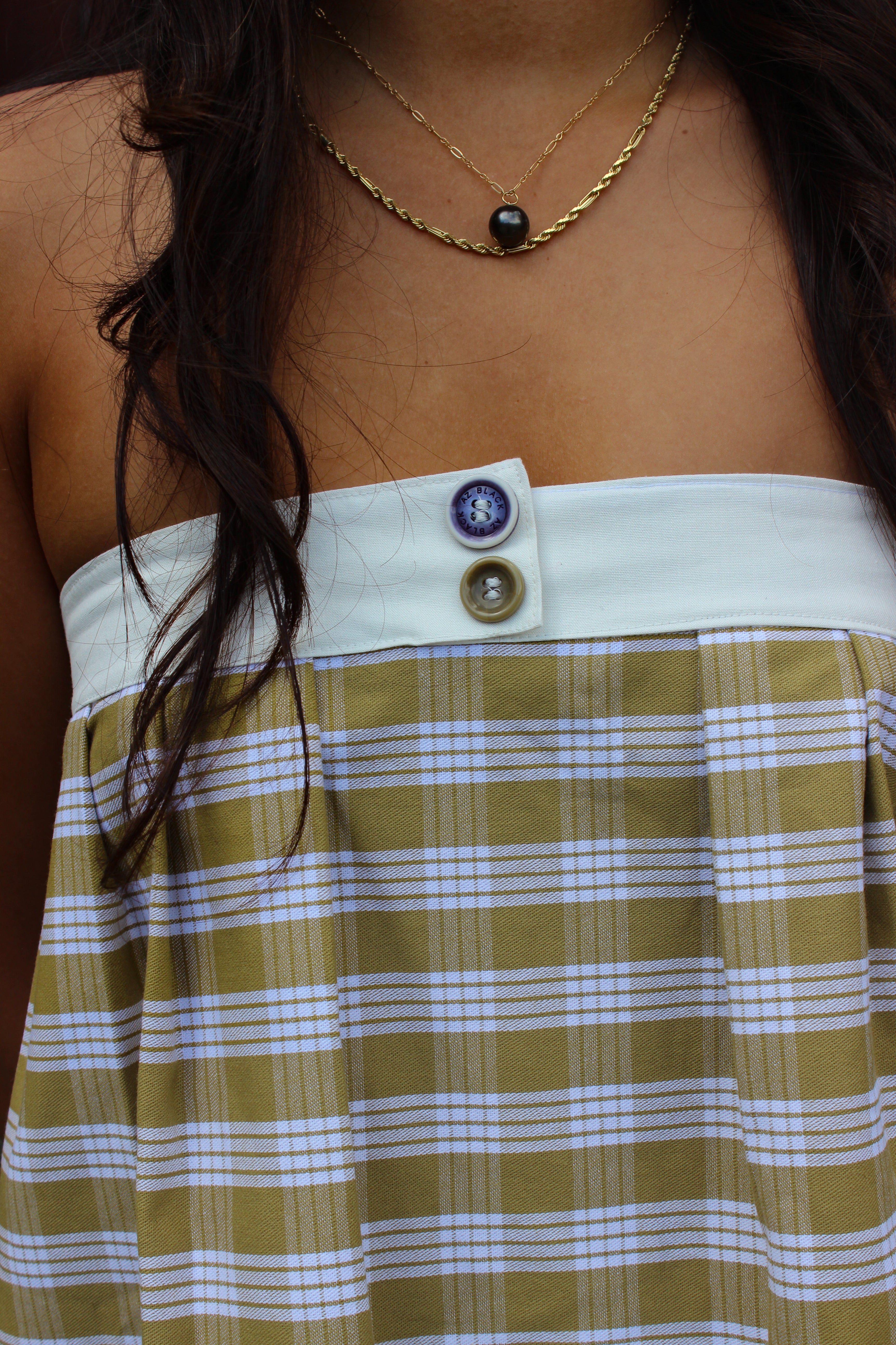 Crazy Buttons Palaka Mini Dress