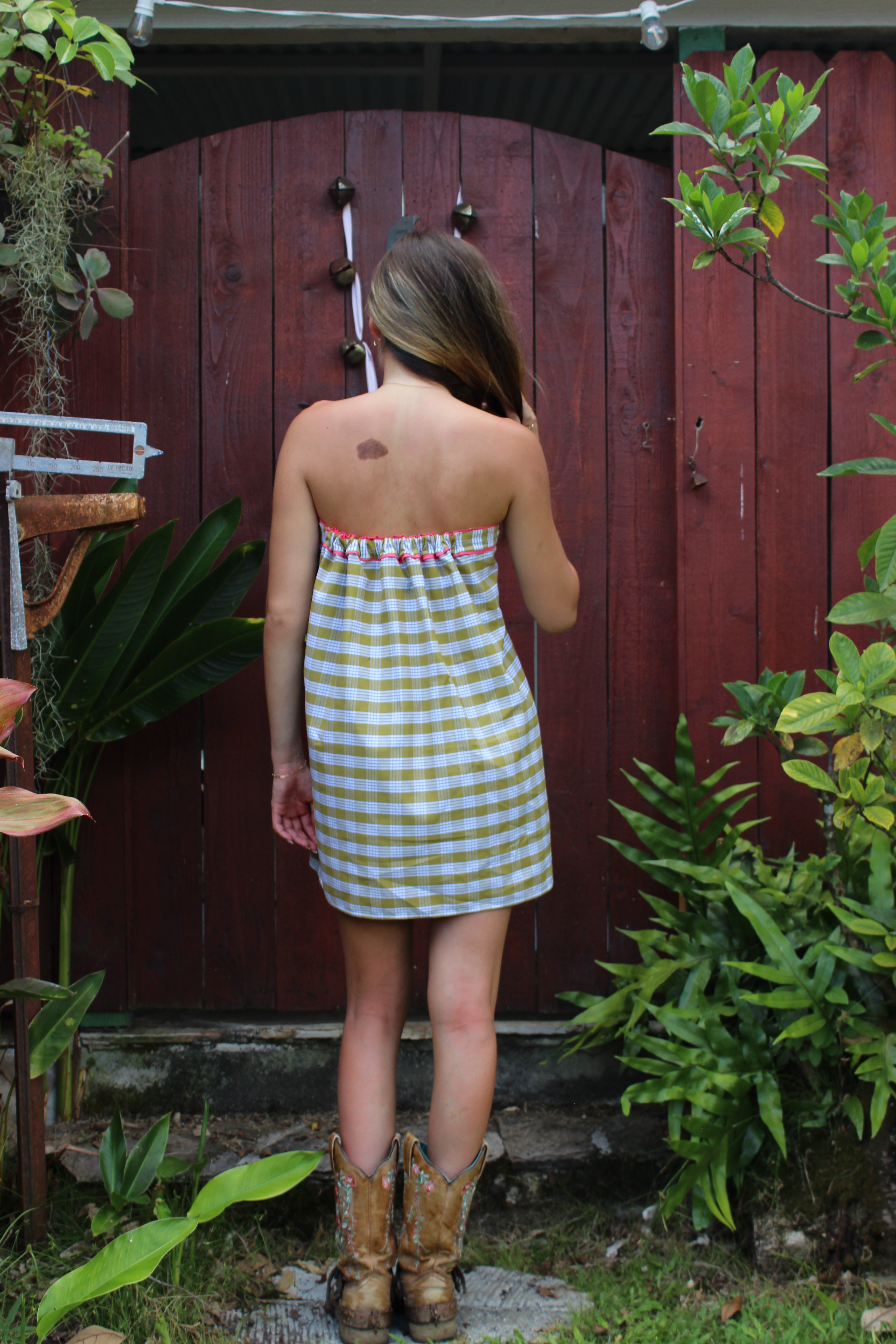 Light Olive Palaka Mini Dress