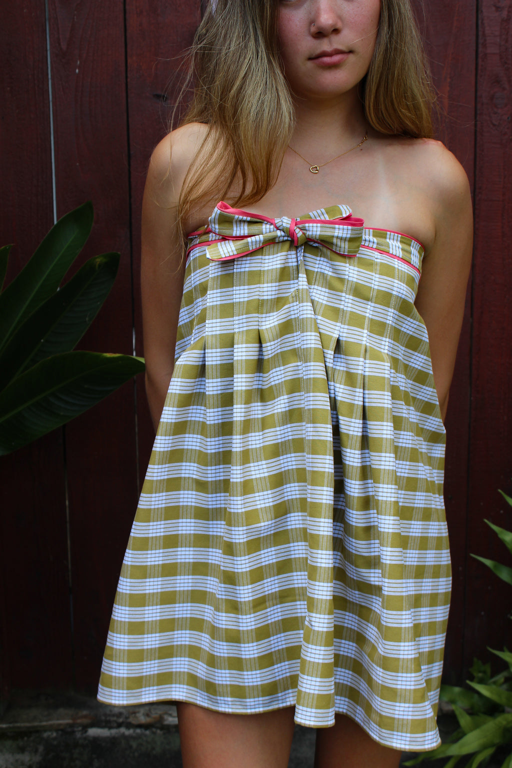 Light Olive Palaka Mini Dress